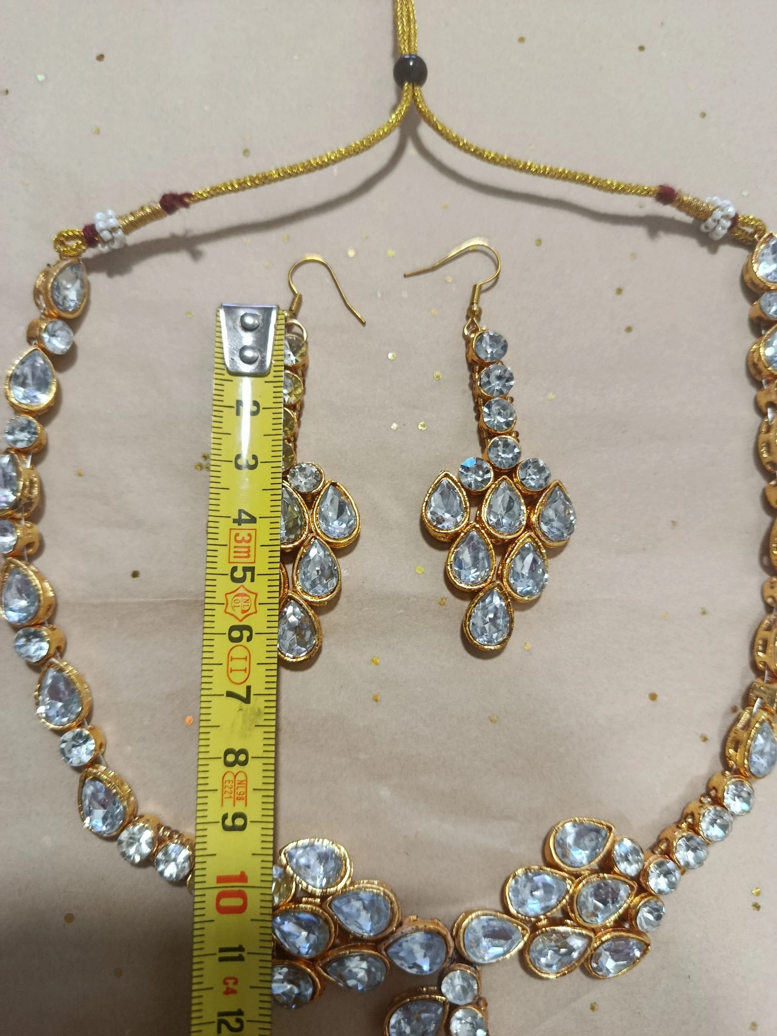 Conjunto de joias brilhantes lágrimas elegante colar e brincos – photo 4